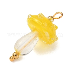 304 Stainless Steel with Handmade Bumpy Lampwork Pendants&nbsp;LA-CBA4231-01B-G