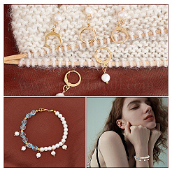 Natural Freshwater Pearl Pendant Locking Stitch Markers&nbsp;HJEW-AB00148