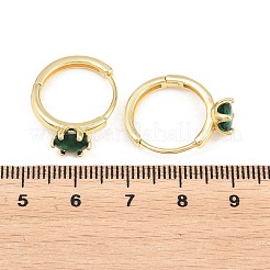 Brass Micro Pave Cubic Zirconia Hoop Earrings&nbsp;EJEW-P346-04G-01