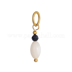 Natural Lapis Lazuli Faceted Round & Shell Pendants&nbsp;G-OY009-86G