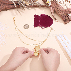 Brass Locket Pocket Watch Chains&nbsp;HJEW-ME00147