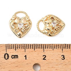 Brass Micro Pave Cubic Zirconia Pendants&nbsp;KK-K351-63G