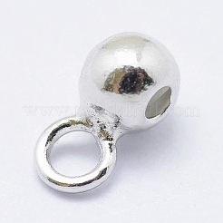 Anti-Tarnish Rhodium Plated 925 Sterling Silver Tube Bails&nbsp;STER-I014-4mm-25P