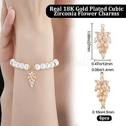 6Pcs Brass Micro Pave Cubic Zirconia Pendants&nbsp;KK-BBC0006-92