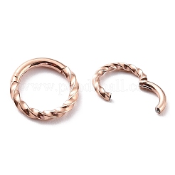 Ion Plating(IP) Twisted Ring Hoop Earrings for Girl Women&nbsp;STAS-K233-02A-RG
