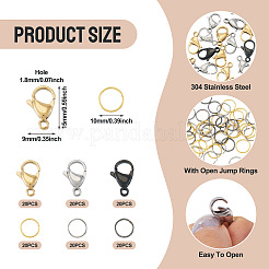 60Pcs 304 Stainless Steel Lobster Claw Clasps&nbsp;STAS-TA0001-46C