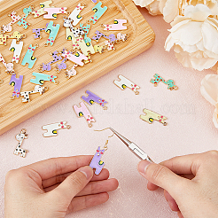 40Pcs 10 Style Alloy Enamel Pendants&nbsp;ENAM-FH0001-48