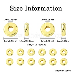 40Pcs 2 Styles Brass Spacer Beads&nbsp;KK-CJ0002-21