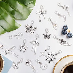 32Pcs 16 Styles Alloy & ABS Plastic Imitation Pearl Pendant Decorations&nbsp;HJEW-BM0001-24