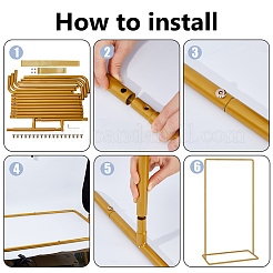 Adjustable Height Iron Wedding Sign Holder&nbsp;AJEW-WH0410-51G