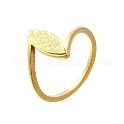 Textured Horse Eye 304 Stainless Steel Finger Ring for Women&nbsp;RJEW-L126-08B-G