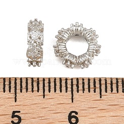 Brass Micro Pave Clear Cubic Zirconia European Beads&nbsp;KK-CBA6A75-44P