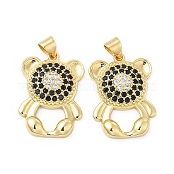 Brass Micro Pave Cubic Zirconia Pendants&nbsp;KK-H441-04G