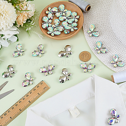 Platinum Tone Alloy Rhinestone Butterfly Cabochons&nbsp;DIY-FG0009-98A