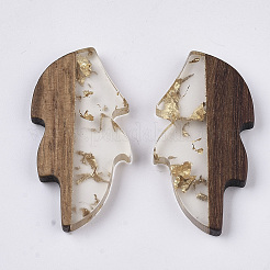 Transparent Resin & Wood Cabochons&nbsp;X-RESI-Q210-015A-A01