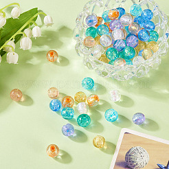 64Pcs 8 Colors Handmade Foil Lampwork Beads&nbsp;FOIL-TA0001-05