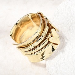 Brass Cuff Open Rings for Women&nbsp;RJEW-F215-09G
