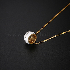 304 Stainless Steel Enamel Ring Pendant Necklaces for Women&nbsp;LS-UA5273-1