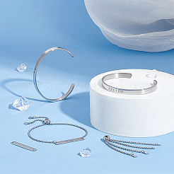 304 Stainless Steel Blank Link Bracelets & Stainless Steel Cuff Bangle DIY Makings Kit&nbsp;DIY-UN0056-22