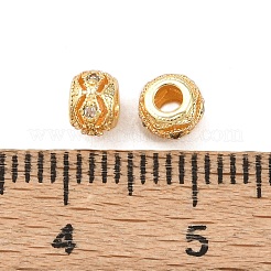 Brass Micro Pave Clear Cubic Zirconia Beads&nbsp;KK-C142-12A-G