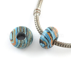 Synthetic Malachite Stone European Beads&nbsp;X-SPDL-R001-07