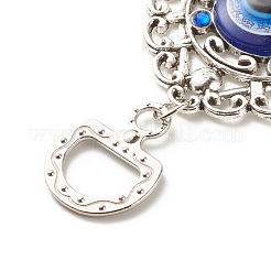 Teardrop Glass Turkish Blue Evil Eye Pendant Decoration&nbsp;HJEW-I008-03AS