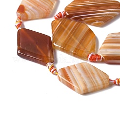 Natural Banded Agate/Striped Agate Beads Strands&nbsp;G-G196-A01-02