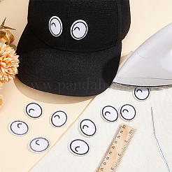 20 Pairs Cartoon Eyes Polyester Embroidery Cloth Iron on Patches&nbsp;PATC-BC0001-10