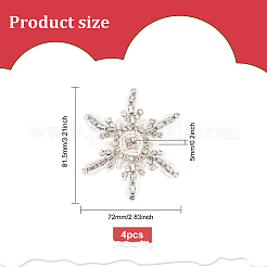 4Pcs Snowflake Glass Rhinestone Appliques&nbsp;PATC-FG0001-41