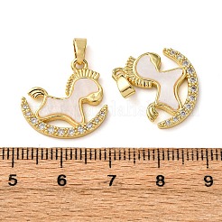 Brass Micro Pave Cubic Zirconia Pendants&nbsp;KK-F911-05G