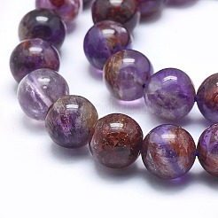 Natural Purple Phantom Quartz Purple Lodolite Quartz Beads Strands&nbsp;G-J373-05A-12mm