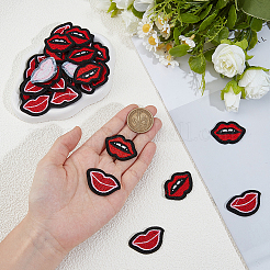 40Pcs 2 Styles Lip Polyester Computerized Embroidery Cloth Iron on/Sew on Patches&nbsp;DIY-GF0012-58