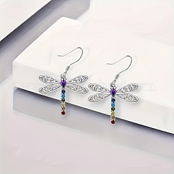 Dragonfly Alloy Rhinestone Pendant Necklaces & Dangle Earrings Sets&nbsp;FS-WGD83DF-01