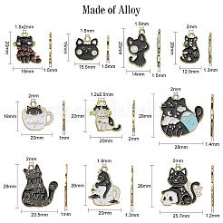 30Pcs 10 Styles Alloy Enamel Pendants&nbsp;ENAM-CJ0004-65