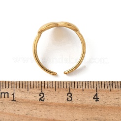 304 Stainless Steel Open Cuff Ring for Women&nbsp;RJEW-Z088-01G-02