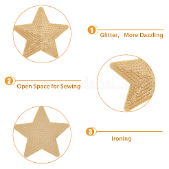 24Pcs 6 Style Star Computerized Embroidery Cloth Iron On Sequins Patches&nbsp;PATC-HY0001-12