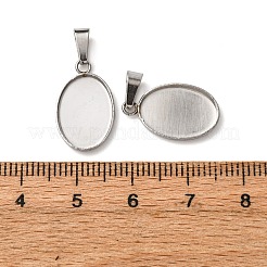 304 Stainless Steel Pendant Cabochon Settings&nbsp;STAS-D379-03A-P