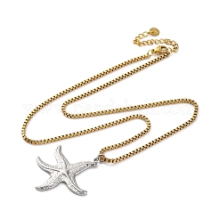 304 Stainless Steel Summer Beach Pendant Box Chain Necklaces&nbsp;NJEW-K389-01GP-02