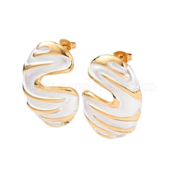 304 Stainless Steel & Enamel Stud Earrings&nbsp;EJEW-T054-12G