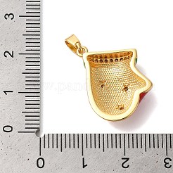 Christmas Theme Rack Plating Brass Cubic Zirconia Pendants&nbsp;KK-K385-119G-03