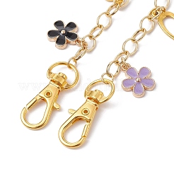 Flower Heart Alloy & 316L Surgical Stainless Steel Pendant Bag Chains&nbsp;AJEW-BA00129