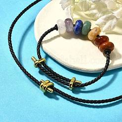 Rondelle Chakra Natural Gemstone Beads Bracelets & Necklaces Sets&nbsp;G-P561-01G-01
