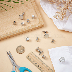 2 Styles Brass Natural Shell Cufflinks&nbsp;FIND-FG0004-92