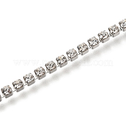 304 Stainless Steel Rhinestone Cup Chain Bracelets&nbsp;AJEW-B004-01B-A