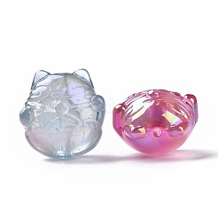 UV Plating Rainbow Iridescent Luminous Acrylic Beads&nbsp;OACR-E010-11