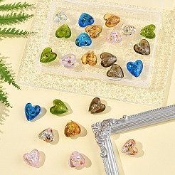 24Pcs 6 Colors Handmade Lampwork Silver Foil Glass Beads&nbsp;FOIL-FS0001-01