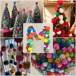 32Pcs 8 Colors Faux Fur Soft Sequins Pompom Ball&nbsp;DIY-SC0033-96