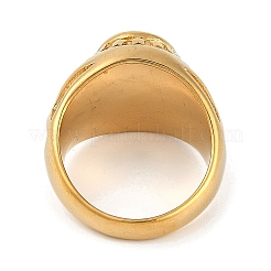 Oval 304 Stainless Steel Glass Finger Rings&nbsp;RJEW-D083-13G-01