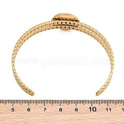 304 Stainless Steel Blank Cuff Bangle Bases with Flat Round Tray&nbsp;SA-CBA82C8-05B-G