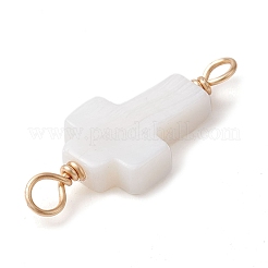 Natural Freshwater Shell Connector Charms&nbsp;PALLOY-JF02441-01